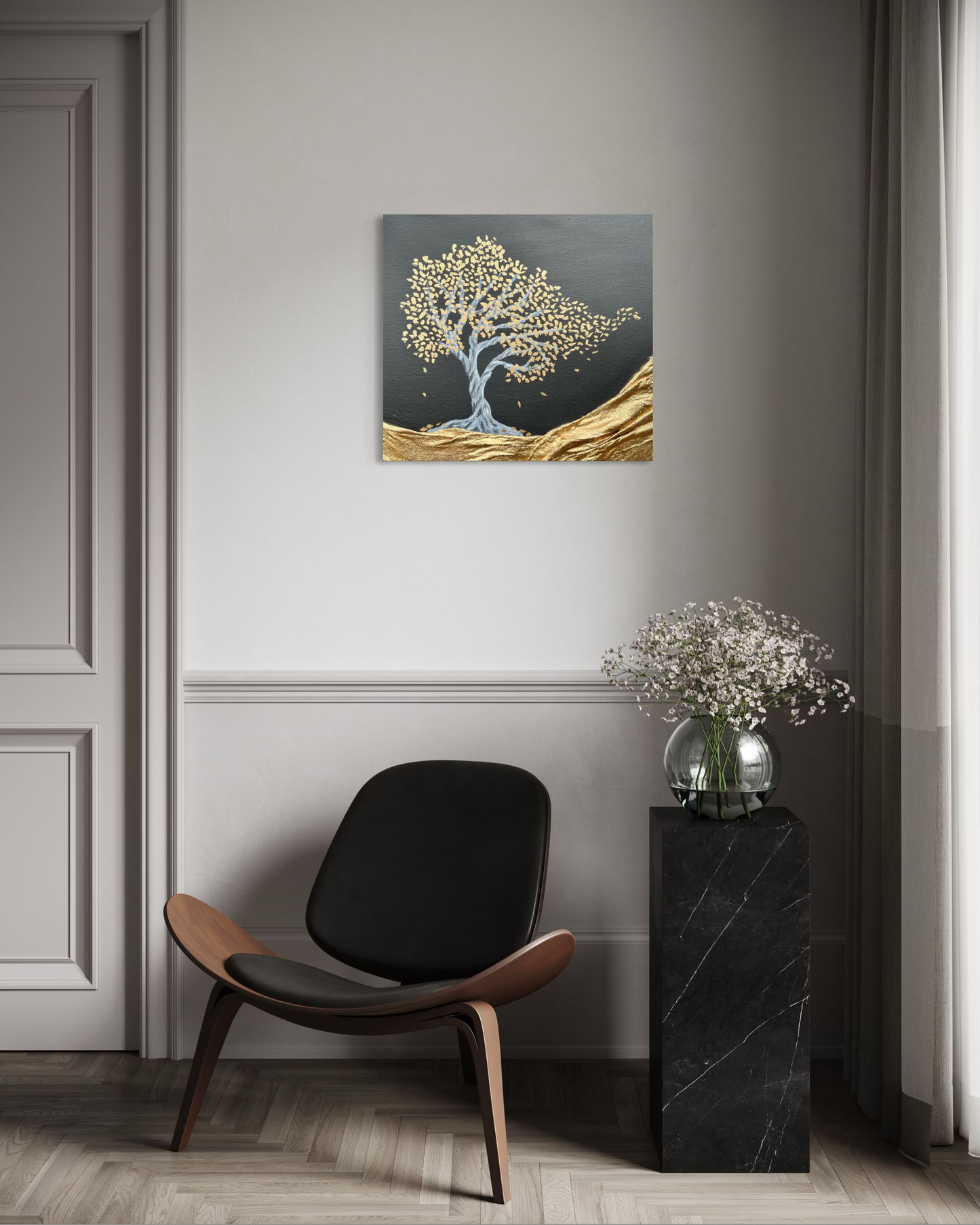 “Midnight Solitude”     12x12inch canvas